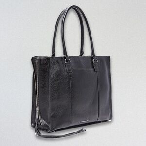 Rebecca Minkoff Regan Side Zip Leather Satchel Tote Bag/Ava Zip Wallet Black W